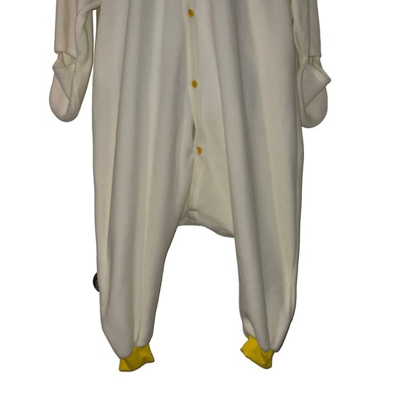 Fleece Chicken Rooster Unionsuit Costume Mens M Cream Halloween Hooded Oversized - Picture 5 of 10